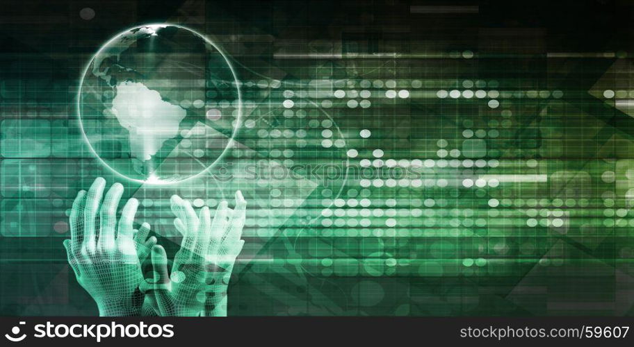 Data Access Concept with Hands Reaching for Globe. Data Access