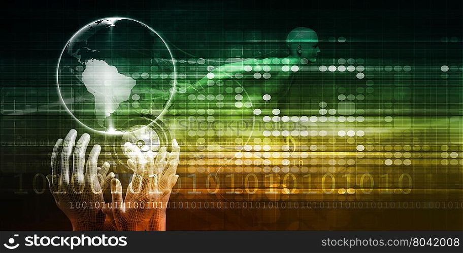 Data Access Concept with Hands Reaching for Globe. Data Access