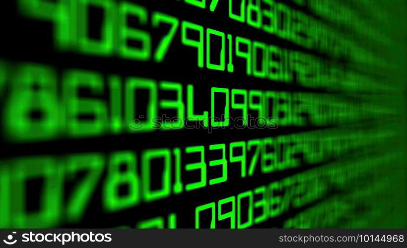 Data code on computer screen