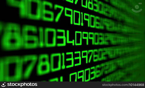 Data code on computer screen