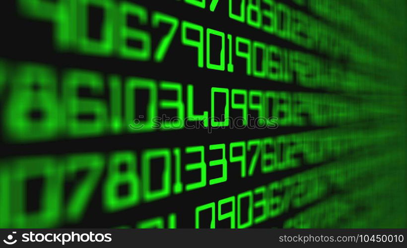Data code on computer screen