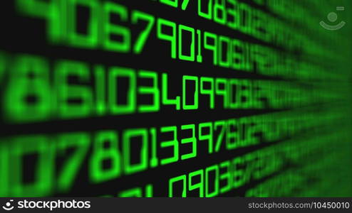 Data code on computer screen