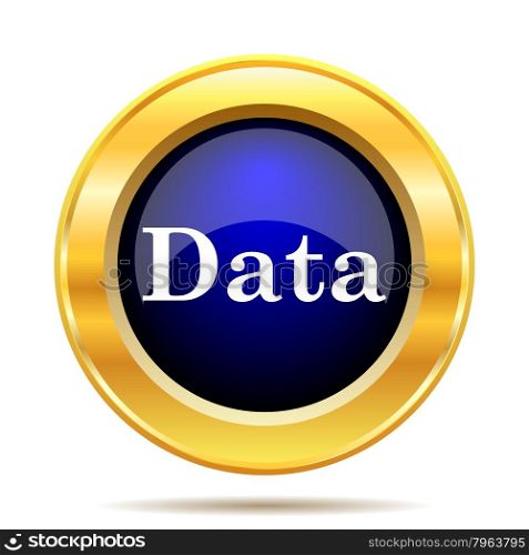 Data icon. Internet button on white background.