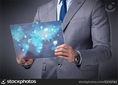 Data mining concept with businessman