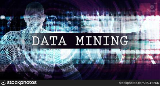 Data mining Industry with Futuristic Business Tech Background. Data mining Industry