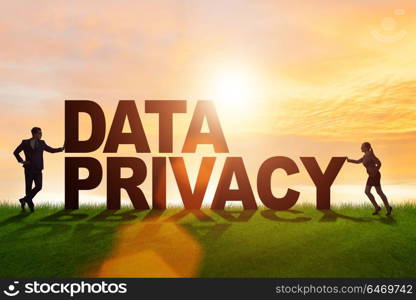 Data privacy concept in modern IT technology