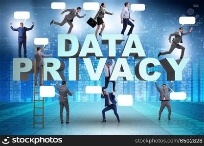 Data privacy protection concept with business people
