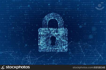 Data security and computer server network safety with a protecti. Data security and computer server network safety with a protection symbol of a lock with a keyhole. Data security and computer server network safety with a protection symbol of a lock with a keyhole