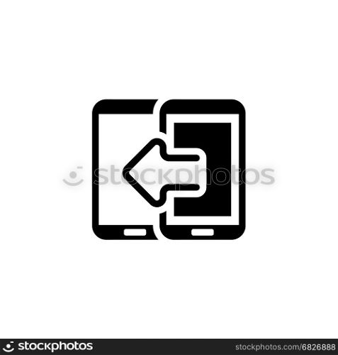Data Transfer Icon. Flat Design.. Data Transfer Icon. Flat Design. Mobile Devices and Services Concept. Isolated Illustration.