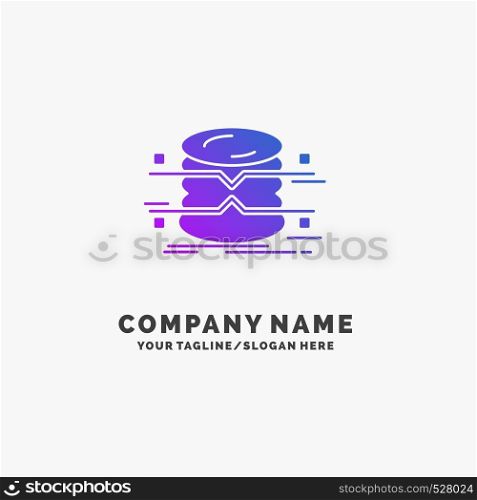 database, data, architecture, infographics, monitoring Purple Business Logo Template. Place for Tagline.. Vector EPS10 Abstract Template background