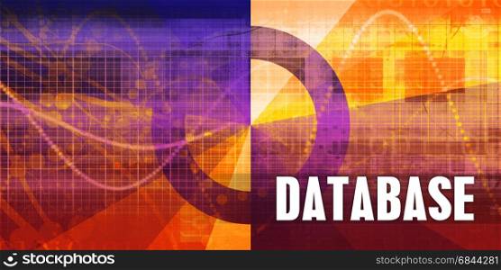 Database Focus Concept on a Futuristic Abstract Background. Database. Database