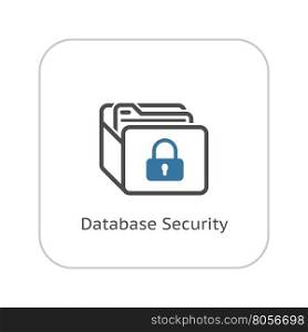 Database Security Icon. Flat Design.. Database Security Icon. Flat Design. Security concept with a database and a padlock. Isolated Illustration. App Symbol or UI element.