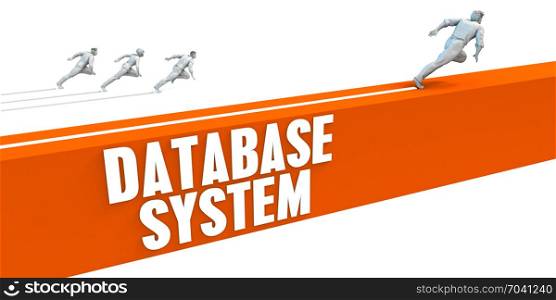 Database System Express Lane with Business People Running. Database System