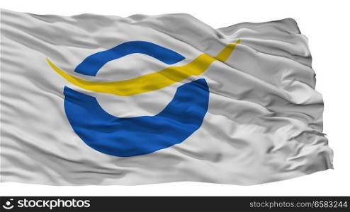 Date City Flag, Country Japan, Fukushima Prefecture, Isolated On White Background. Date City Flag, Japan, Fukushima Prefecture, Isolated On White Background