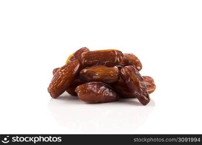 Date fruit sweet close up isolated on a white background