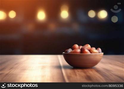 Dates fruit on table. Snack dry. Generate Ai. Dates fruit on table. Generate Ai
