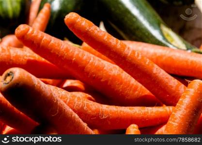 Daucus carota background filled with carrots