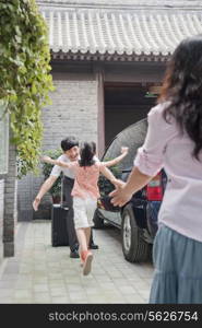 Daughter Running to Hug Her Father