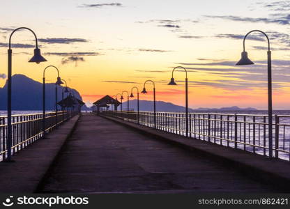 Dawn, Khlong Kian pier, Phang Nga, Thailand