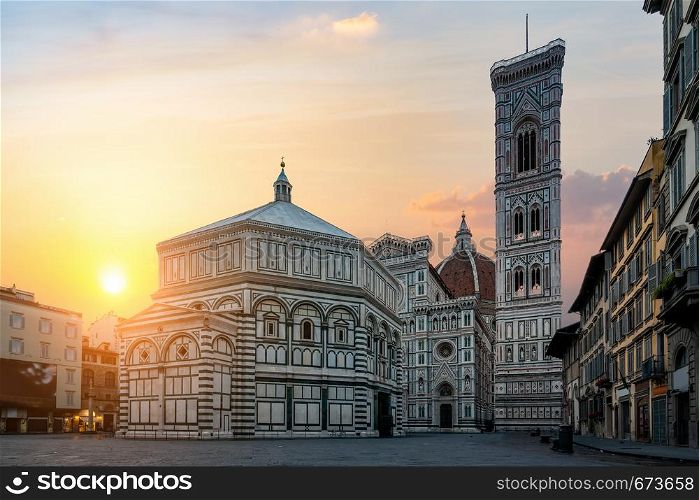 Dawn over Basilica Santa Maria del Fiore in Florence