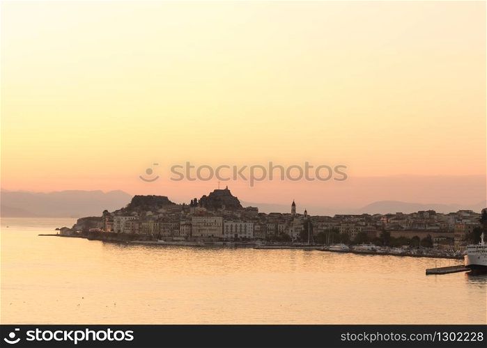 Dawn over Corfu Town, Greece