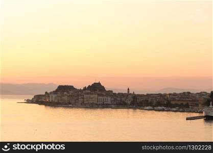 Dawn over Corfu Town, Greece