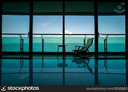 Daybed beach chair n balcony, hotel room, Pattaya, Thailand