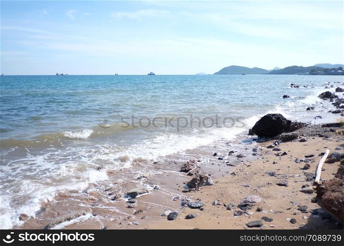 Daytime seaside view in Thailand,Chong Samaesarn is a popular tourist destination.