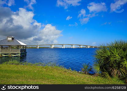 Daytona Beach Halifax river in Florida cabin and bridge USA