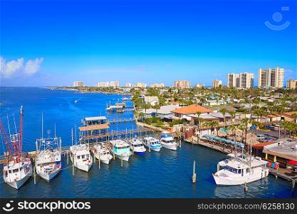 Daytona Beach in Florida aerial at Port Orange marina of USA