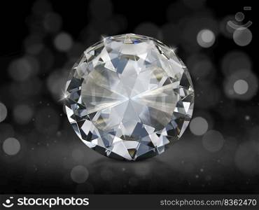 Dazzling diamond on abstract bokeh background