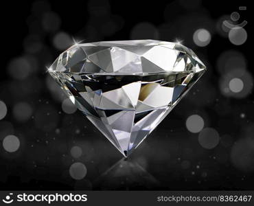 Dazzling diamond on gold abstract bokeh background