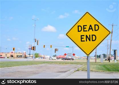 Dead End sign on the street.