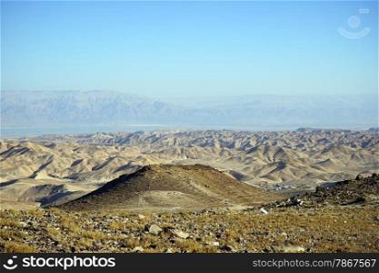 Dead sea and mountain near Arad in Israel