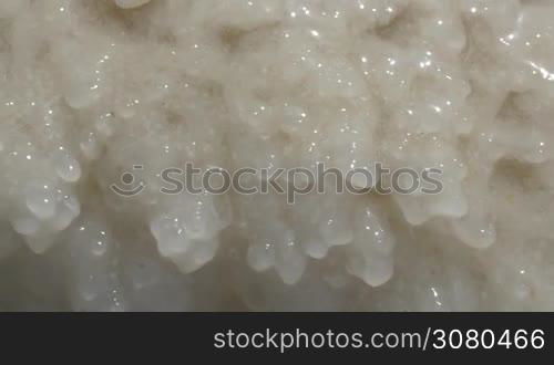 Dead Sea white salt formations on the shore, Israel