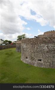 Deal Castle in Kent showing the walls around the fortress
