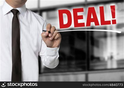 deal is written by businessman background concept. deal is written by businessman background concept.