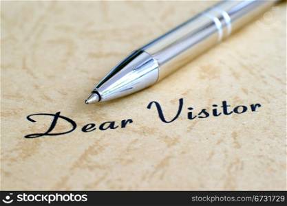 Dear visitor