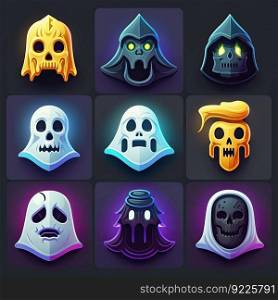 death ghost scary character ai generated. fear holiday, mystery spirit, symbol boo death ghost scary character illustration. death ghost scary character ai generated