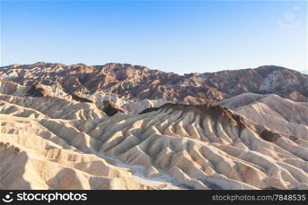 Death Valley, California. Panorama from Zabriesie Point at sunset