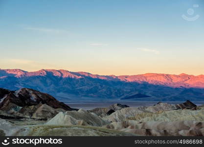 Death Valley National Park - Zabriskie Point at sunrise. California, USA.