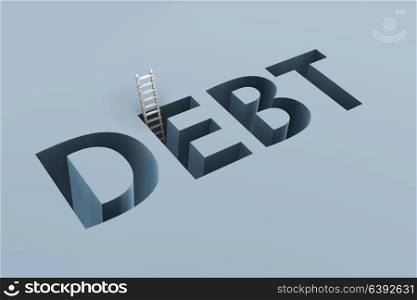 Debt and borrowing financial concept