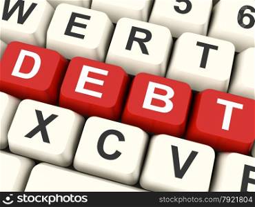 Debt Keys Meaning Indebtedness Debts Or Liability &#xA;