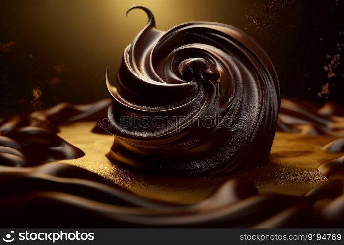 Decadent dark chocolate swirl. Dessert cream. Generate Ai. Decadent dark chocolate swirl. Generate Ai