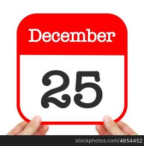December 25 written on a calendar