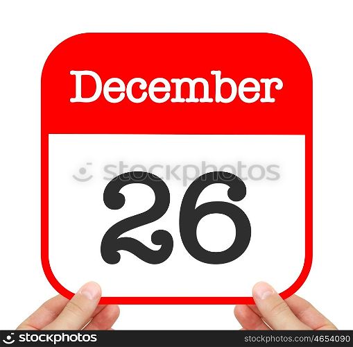 December 26 written on a calendar