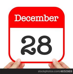 December 28 written on a calendar