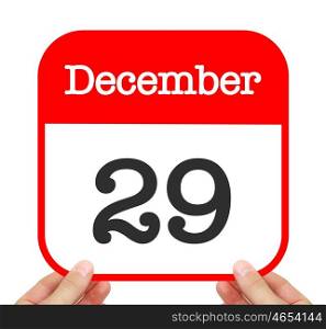 December 29 written on a calendar