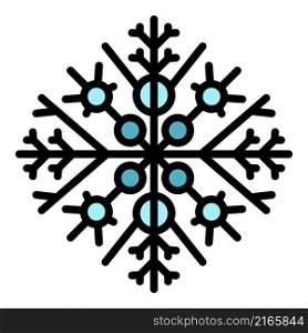 December snowflake icon. Outline december snowflake vector icon color flat isolated. December snowflake icon color outline vector