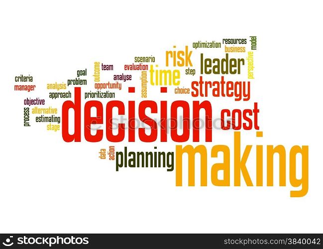 Decision marking word cloud